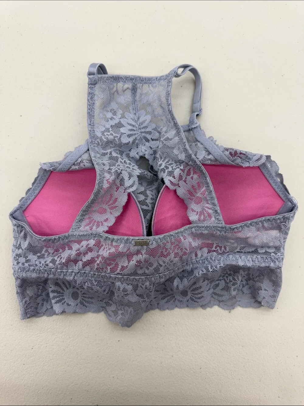 Victoria’s Secret PINK.. Lace High Neck Bralette in Dusty Lavender - Picture 3 of 5